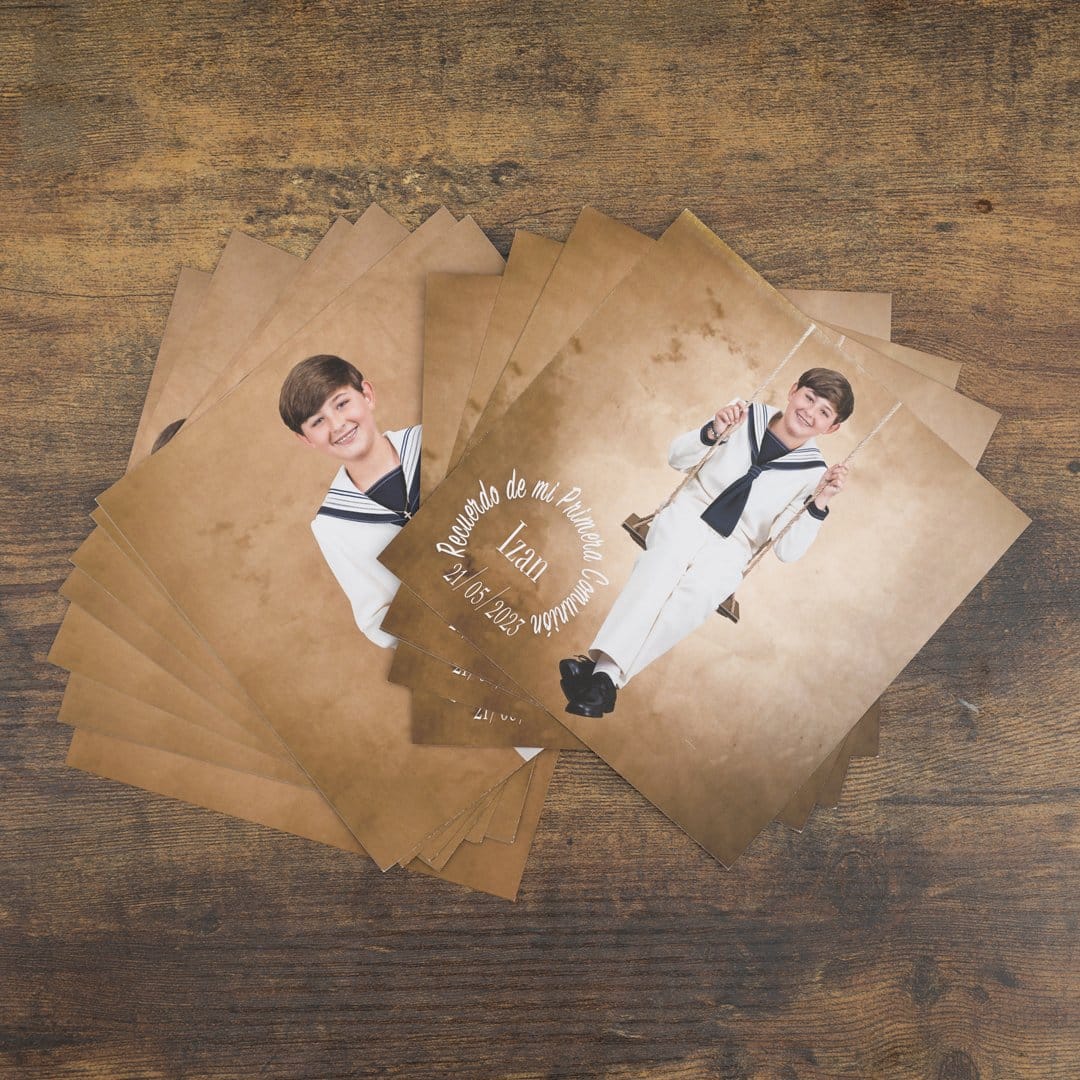 Tarjeta 15x15cm. recordatorio de Comunión