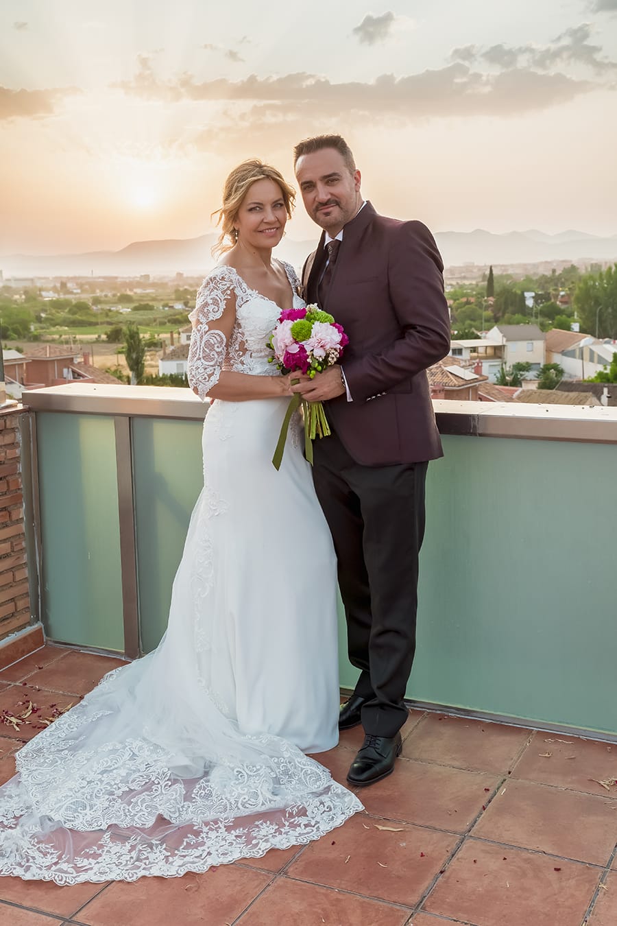 Sesión de fotos de boda atardecer Hotel Granada Palace Monachil, Vistas a Granada